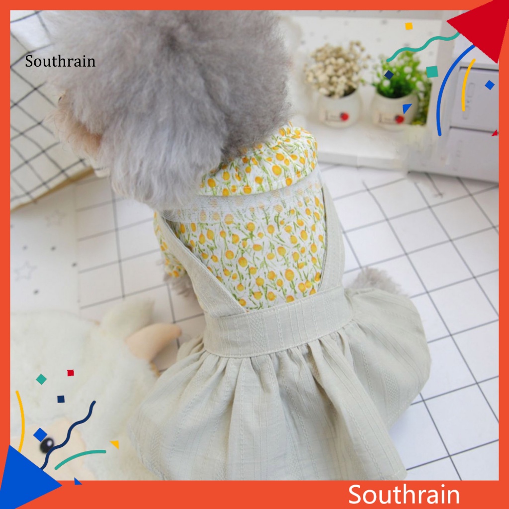 Đầm Hai Dây In Hoa Thân Thiện Với Làn Da Thời Trang Mùa Hè Cho Cún Cưng