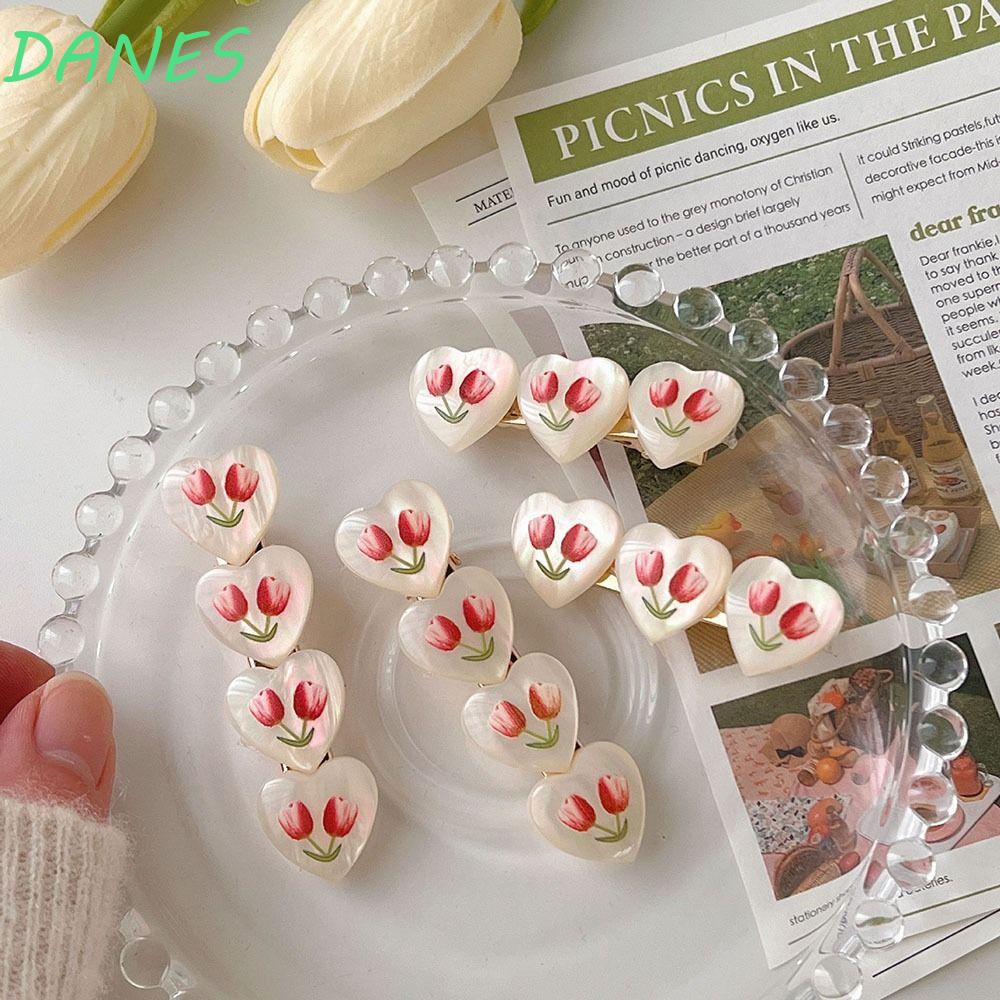 Kẹp Tóc Hình Hoa Tulip Trái Tim Ngọt Ngào Dễ Thương Cho Nữ