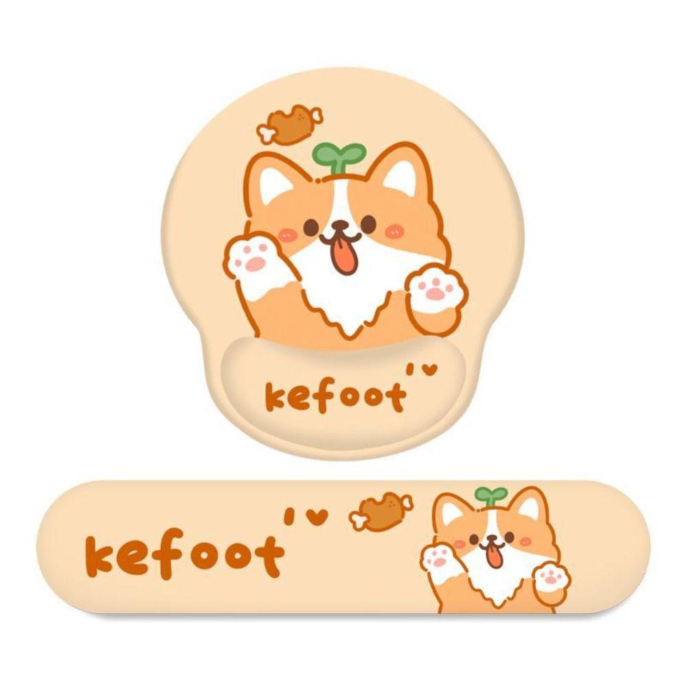 Set 2 Miếng Lót Chuột 2 Trong 1 Mềm Mại Chống Trượt Hỗ Trợ Cổ Tay