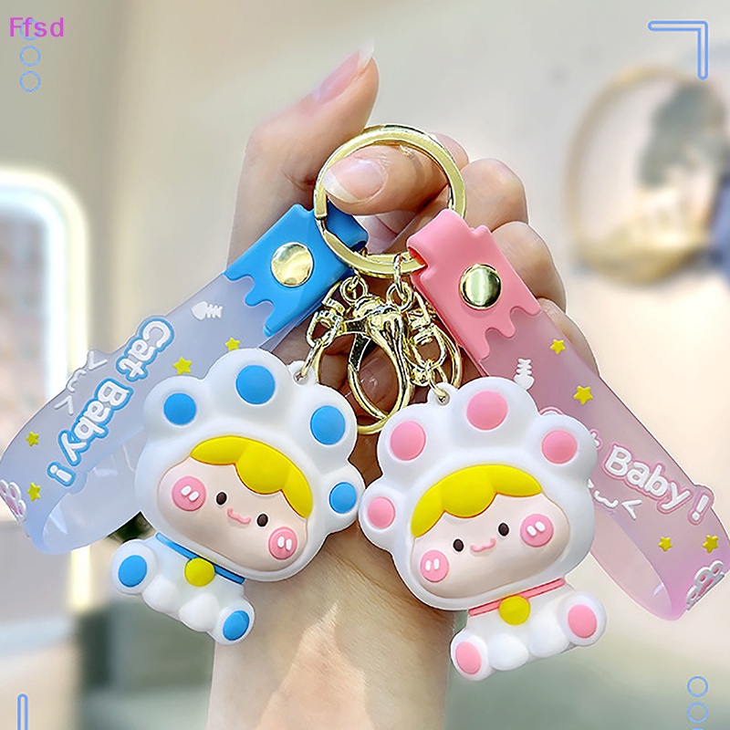 {Ffsd} Móc Khóa Hình Mèo Hoạt Hình Dễ Thương Trang Trí Túi Xách * Hàng Bán Chạy