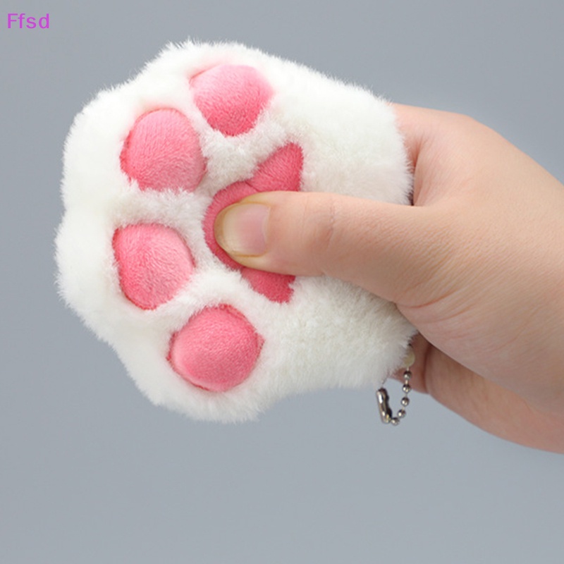 {Ffsd} Móc Khóa Xe Hơi / Ba Lô / Móc Khóa Trang Trí Hình Chân Mèo Nhồi Bông Đáng Yêu