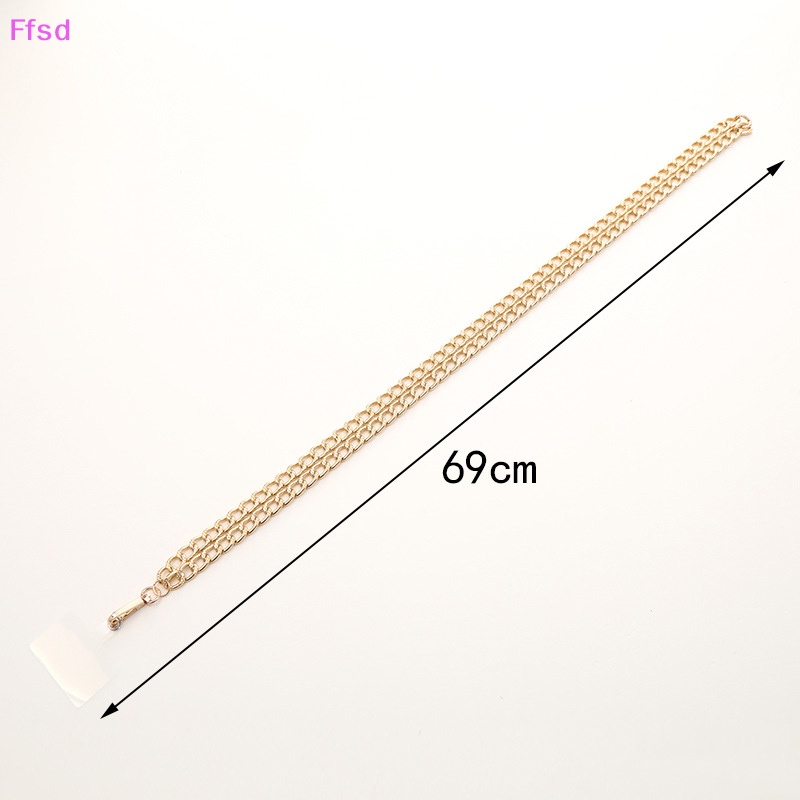 {Ffsd} Dây Đeo Túi Xách Đeo Vai / Điện Thoại Dạng Xích Kim Loại Màu Vàng / Bạc Chống Thất Lạc