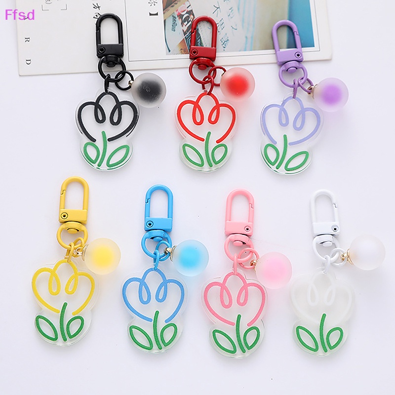 {Ffsd} Móc Khóa Acrylic Hình Hoa Tulip Nhiều Màu Tươi Tắn Sáng Tạo Hợp Thời Trang DIY Dành Cho Nữ * Bán Chạy *