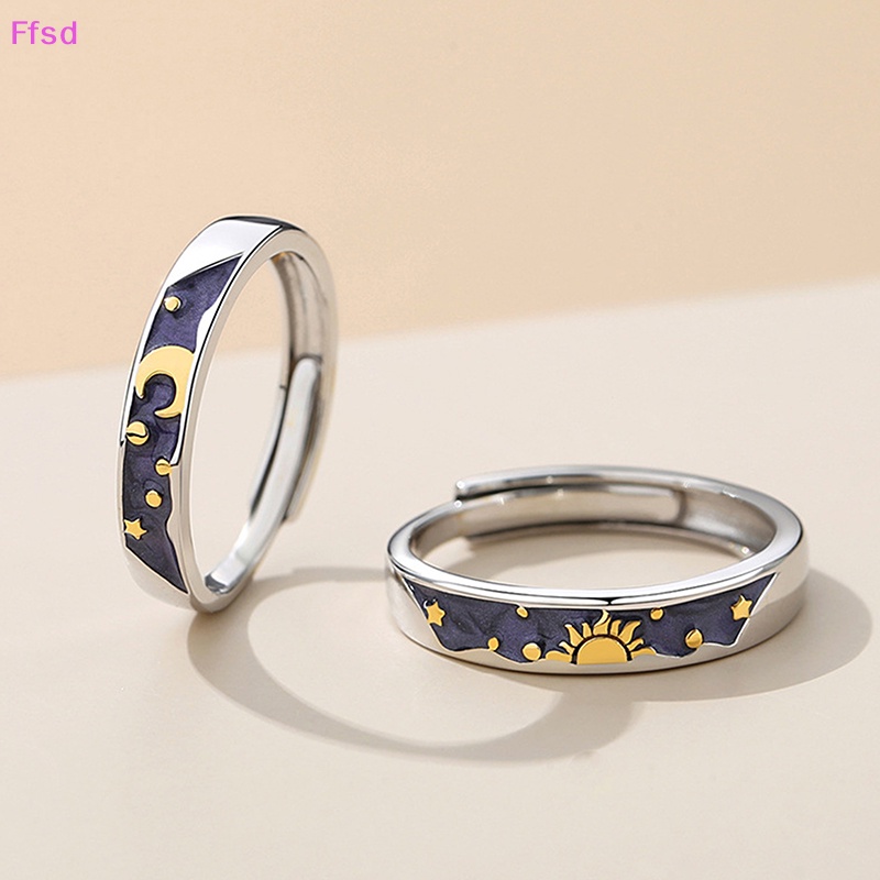 {Ffsd} Nhẫn Cặp Đôi Hình Mặt Trời Mặt Trăng Có Thể Điều Chỉnh Ánh Sáng Quà Tặng Sinh Nhật Trang Sức Cho Nữ