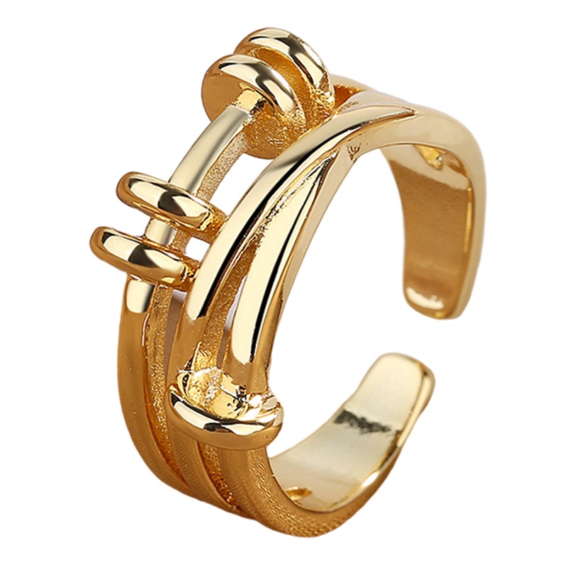 Ygt Nhẫn Hở Bằng Thép Không Gỉ Phong Cách Punk Đơn Giản Cho Nữ