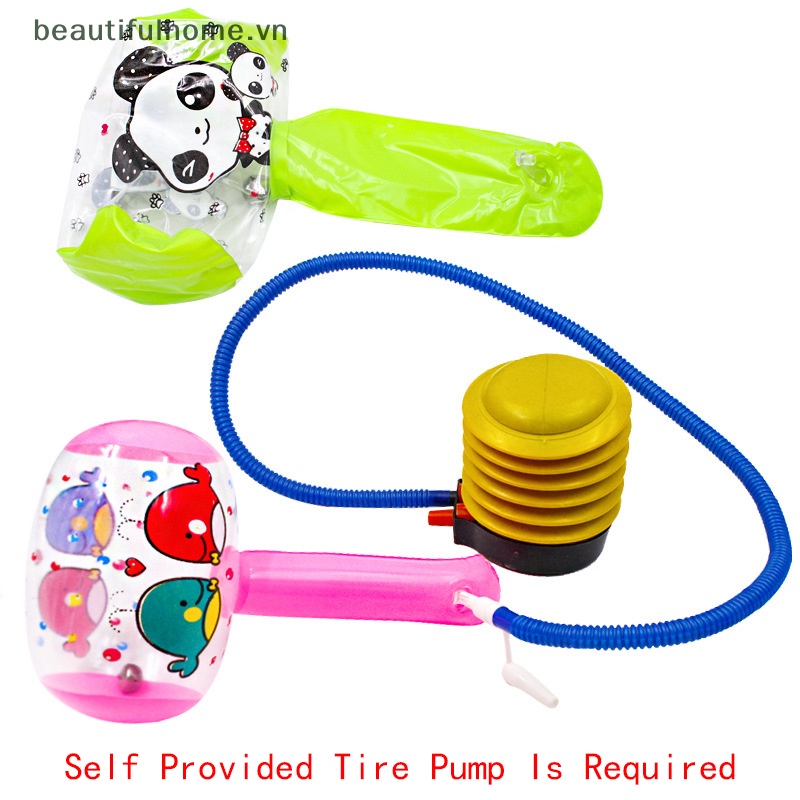 1 Búa Bơm Hơi Họa Tiết Hoạt Hình Dễ Thương Màu Sắc Ngẫu Nhiên Kèm Chuông