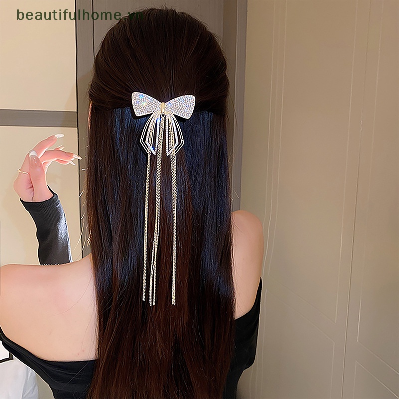 Kẹp Tóc Nơ Đính Đá Lấp Lánh Thời Trang Cho Nữ