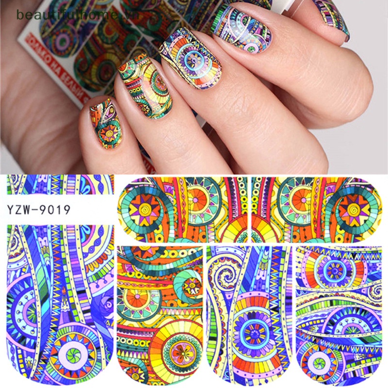 Set 5 Miếng Dán Trang Trí Móng Tay Nghệ Thuật Trừu Tượng