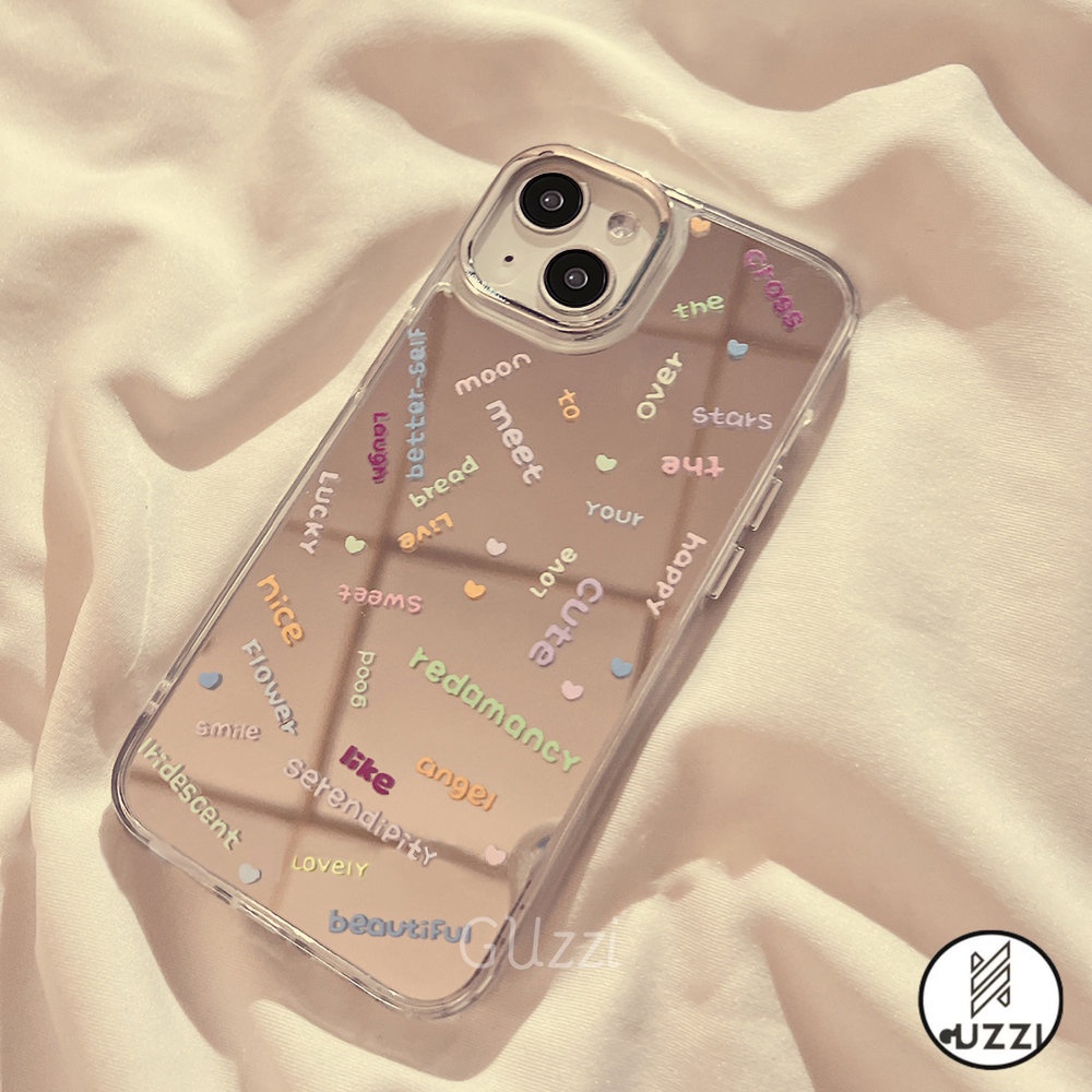 Ốp Lưng Gương Chữ Đầy Màu Sắc Tương Thích Cho Iphone 11 15 14 12 13 Pro Max Xr Xs Vòng Đeo Tay Hạt Tpu Ốp Lưng