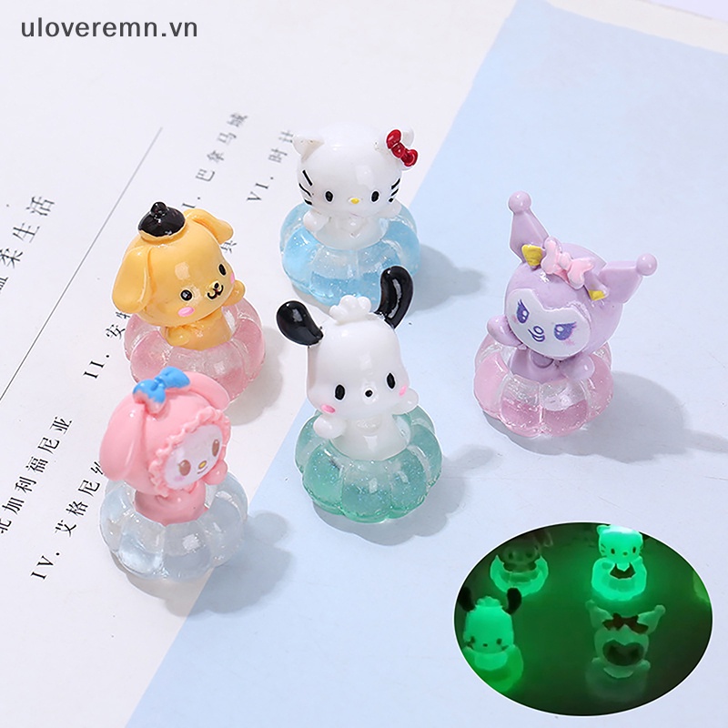 1 Đồ trang trí Búp Bê Hoạt Hình Mini Bằng Nhựa Phát Quang Dùng Để Trang Trí