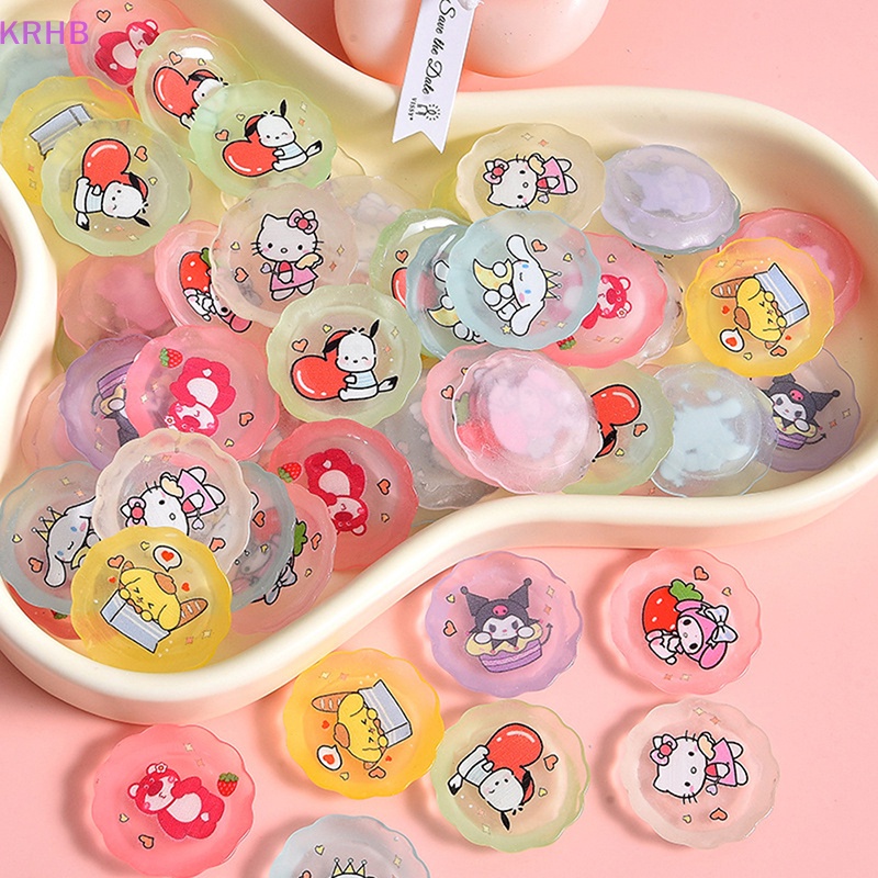 Set 10 Mô Hình Đĩa Sanrios Hoạt Hình Mini Bằng Nhựa Resin Trang Trí Điện Thoại DIY Mới