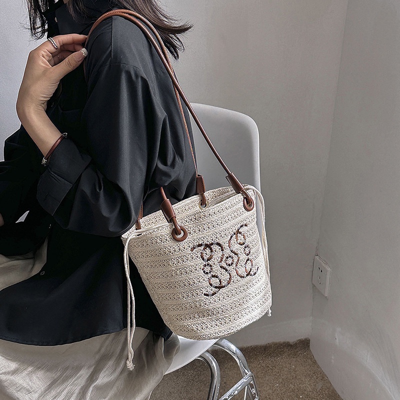 Favour Túi Xách Tote Dệt Rơm Sức Chứa Lớn Phong Cách Mới Cho Nữ