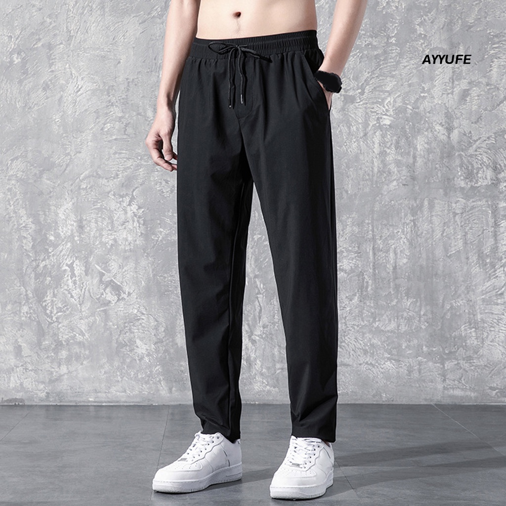 Quần Dài Dây Rút Dáng Rộng Chất Liệu Polyester Mỏng Co Giãn Thời Trang Cho Nam
