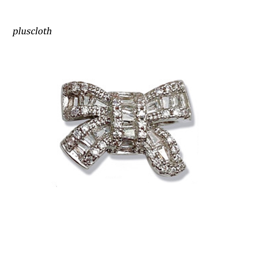 < Pluscloth > Phụ Kiện Trang Trí Móng Tay Nghệ Thuật Hình Nơ Ba Chiều Sáng Bóng Cao Cấp Màu Bạc / Vàng Sáng Bóng Sang Trọng DIY