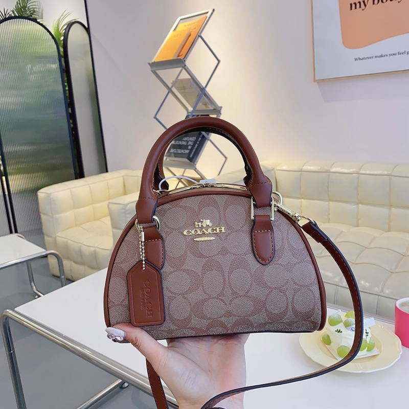 COACH6593  classic Extremely Fast Shipping Sling Bag Solid Color Men and Women Shoulder Crossbody Bag