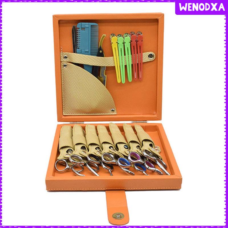 Hộp Đựng Kéo Cắt Tóc Bằng Da PU 23x23x4.5cm Tiết Kiệm Không Gian