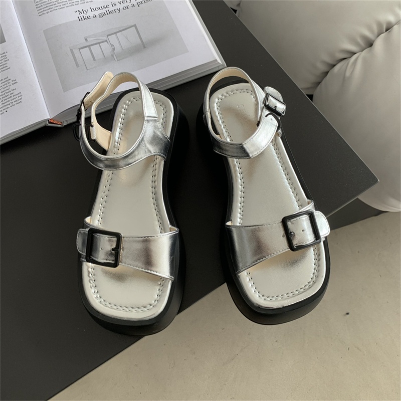 Giày Sandal Đế Mềm Dày Hở Ngón Thoải Mái Thời Trang Mùa Hè Phong Cách Hàn Quốc Cho Nữ