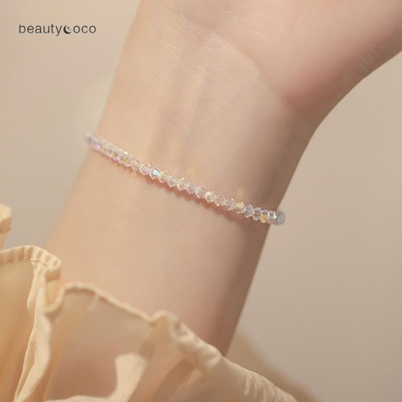 Beautycoco🍊Siêu Flash!Hàng Chính Hãng Vòng Đeo Tay Siêu Mỏng Đính Pha Lê Đơn Giản Kết Cấu Nhẹ Sang Trọng Cho Nữ