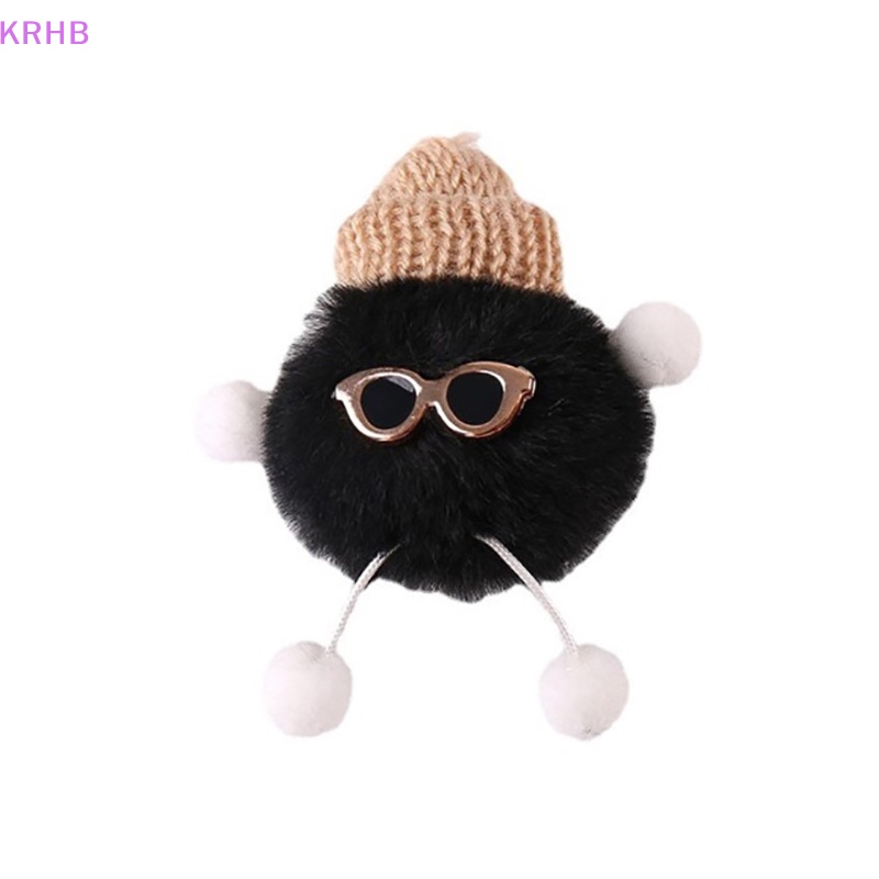 Krhb Móc Khóa Quả Cầu Lông Xù Nhỏ Nhiều Màu Sắc Sáng Tạo Kèm Búp Bê Hoạt Hình Bằng Kim Loại Dành Cho Bạn Gái Mới