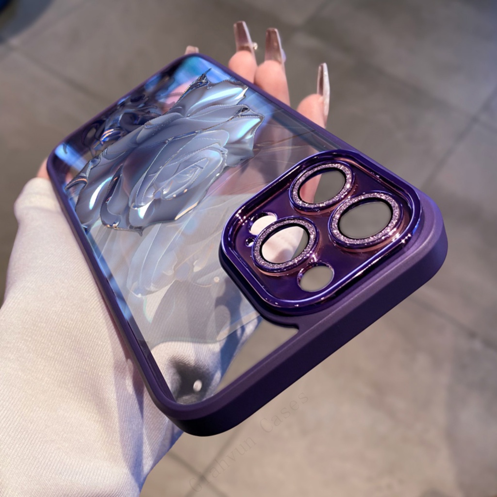 Ốp Điện Thoại Cứng In Họa Tiết Hoa Hồng Cho iPhone 14 Promax / 13 Promax / 12 Promax / 11Promax / 14plus juncongshop