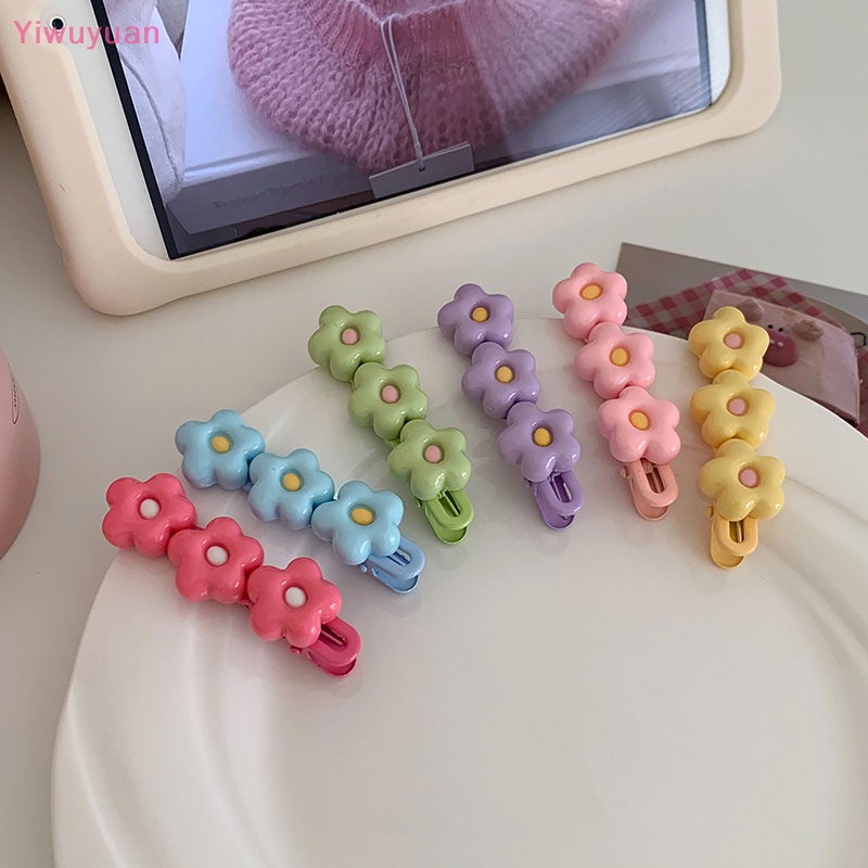 Kẹp Tóc Hình Bông Hoa Màu Kẹo Ngọt Thời Trang