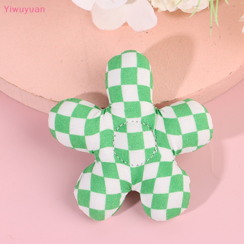 < Yiwuyuan > Mặt Dây Chuyền Hình Bông Hoa Năm Cánh Bằng Vải Cotton Làm Móc Khóa DIY Mới
