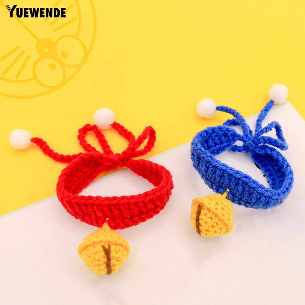 Vòng Cổ YQ.E Đan Len Có Chuông Dễ Thương Có Thể Điều Chỉnh Cho Cún Cưng
