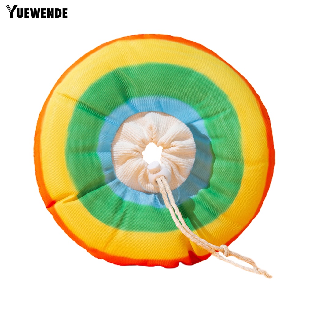 Vòng Cổ Dây Rút Chống Cắn Chống Thú Cưng Mềm Mại Họa Tiết Sọc Cầu Vồng Có Thể Điều Chỉnh Được YQ.E