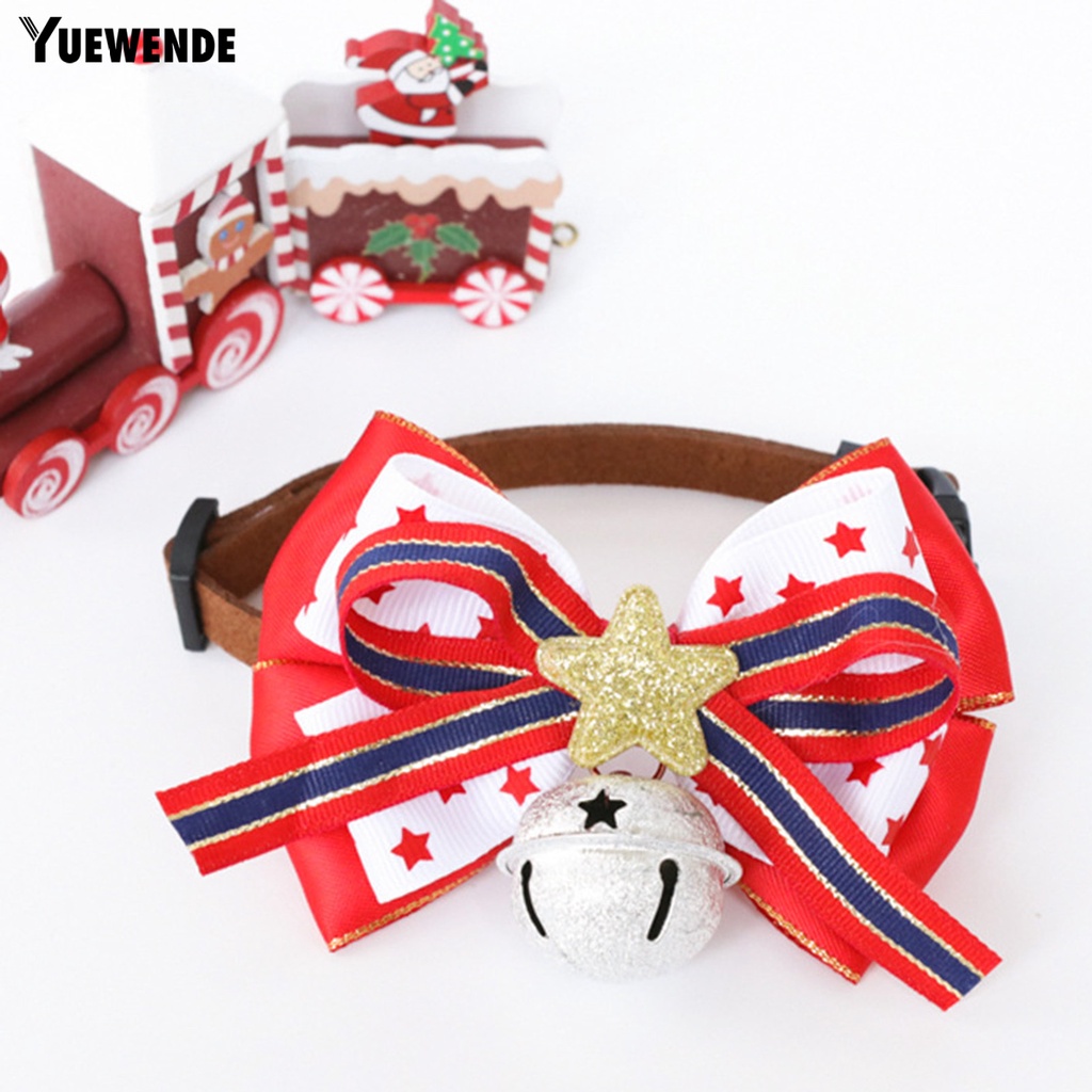 Yq.e Vòng Đeo Cổ Bằng Vải Không Gây Dị Ứng Đính Chuông Trang Trí Giáng Sinh An Toàn Cho Thú Cưng