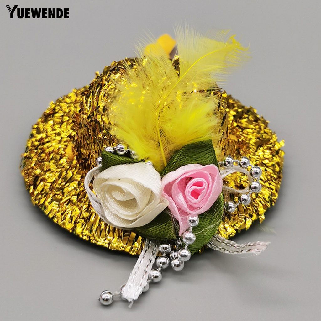 Mũ Bảo Hiểm Mini Đính Lông Vũ YQ.E Rooster Độ Đàn Hồi Cao Trang Trí Tiệc Tùng