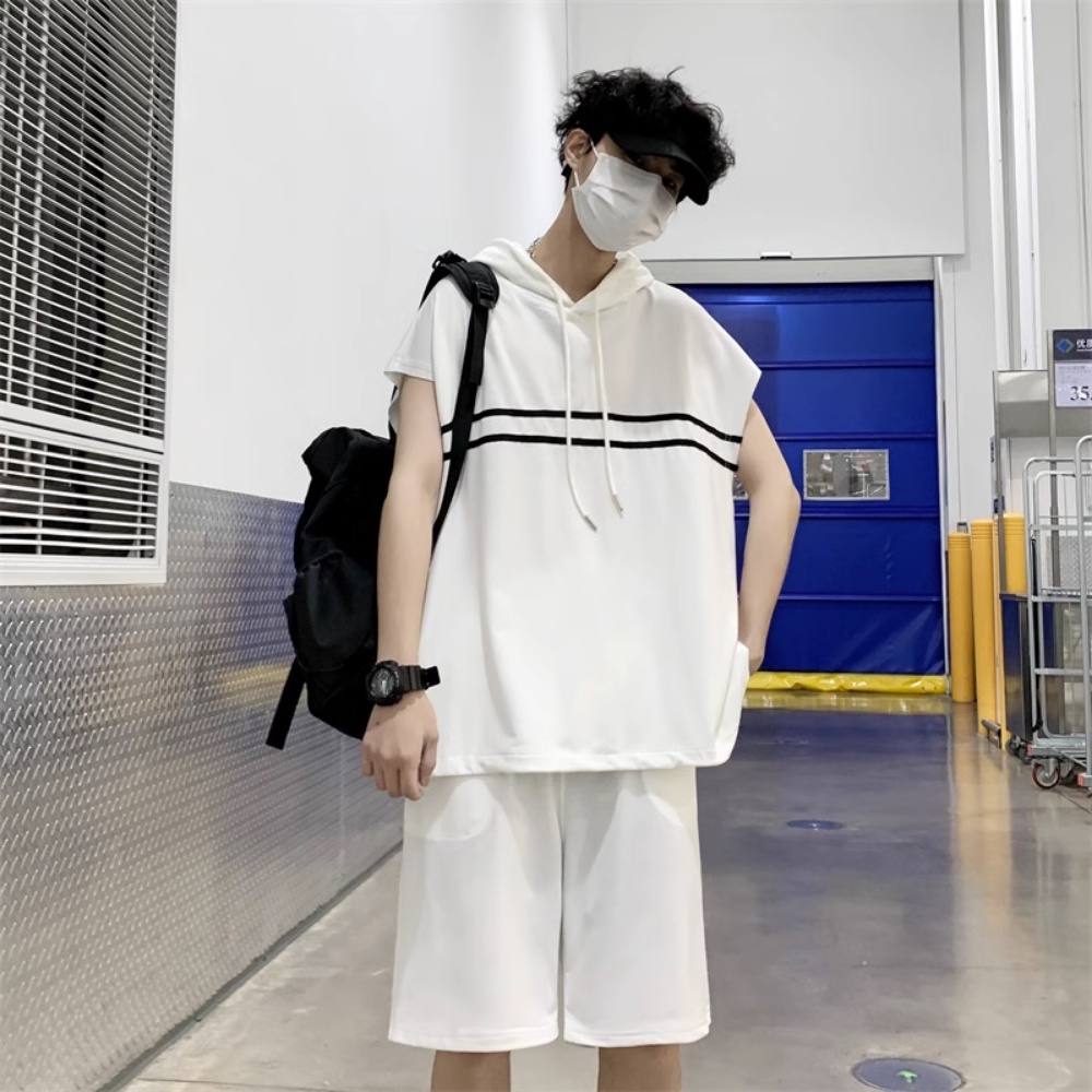 Áo Thun Ba Lỗ Kèm Quần Ngắn Thể Thao Thời Trang Mùa Hè Cho Nam