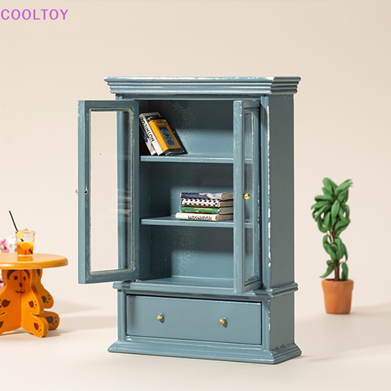 Mô Hình Kệ Sách Hai Cửa Tỉ Lệ 1: 12 Trang Trí Nhà Búp Bê