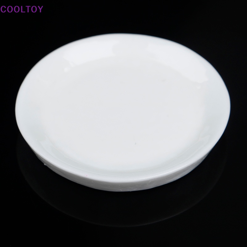 Set 4 Đĩa Tròn Mini Màu Trắng Trang Trí Nhà Búp Bê 1: 12