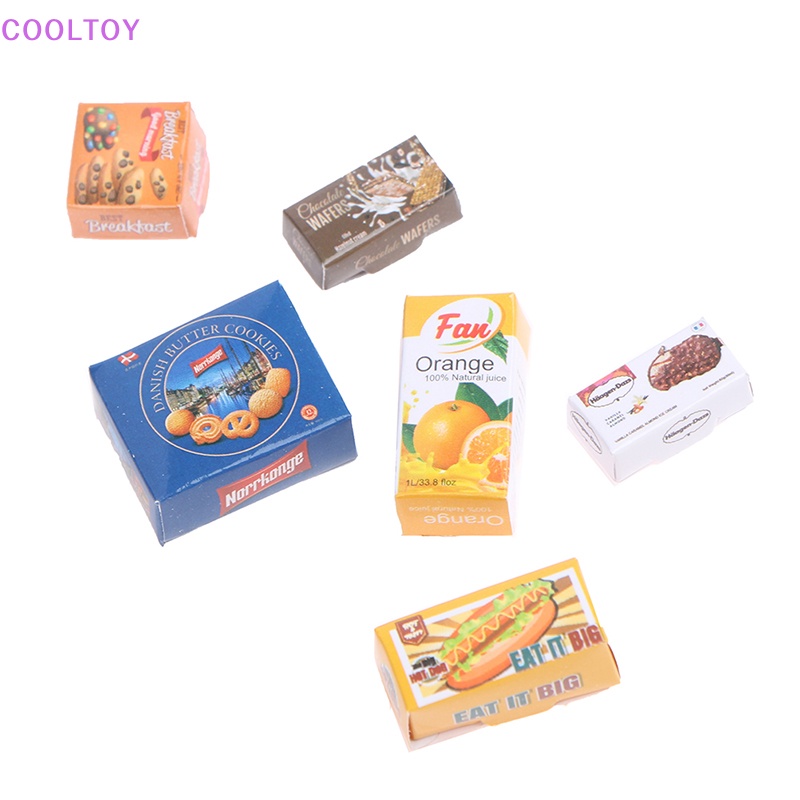 Set 6 Mô Hình Chai Nước Và Hộp Đựng Đồ Uống Mini Tỉ Lệ 1 / 12 Trang Trí Nhà Búp Bê