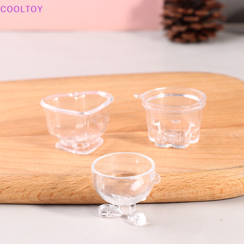 Cooltoy Set 5 Món Chén Dĩa Ly Cốc Trong Suốt Trang Trí Nhà Búp Bê