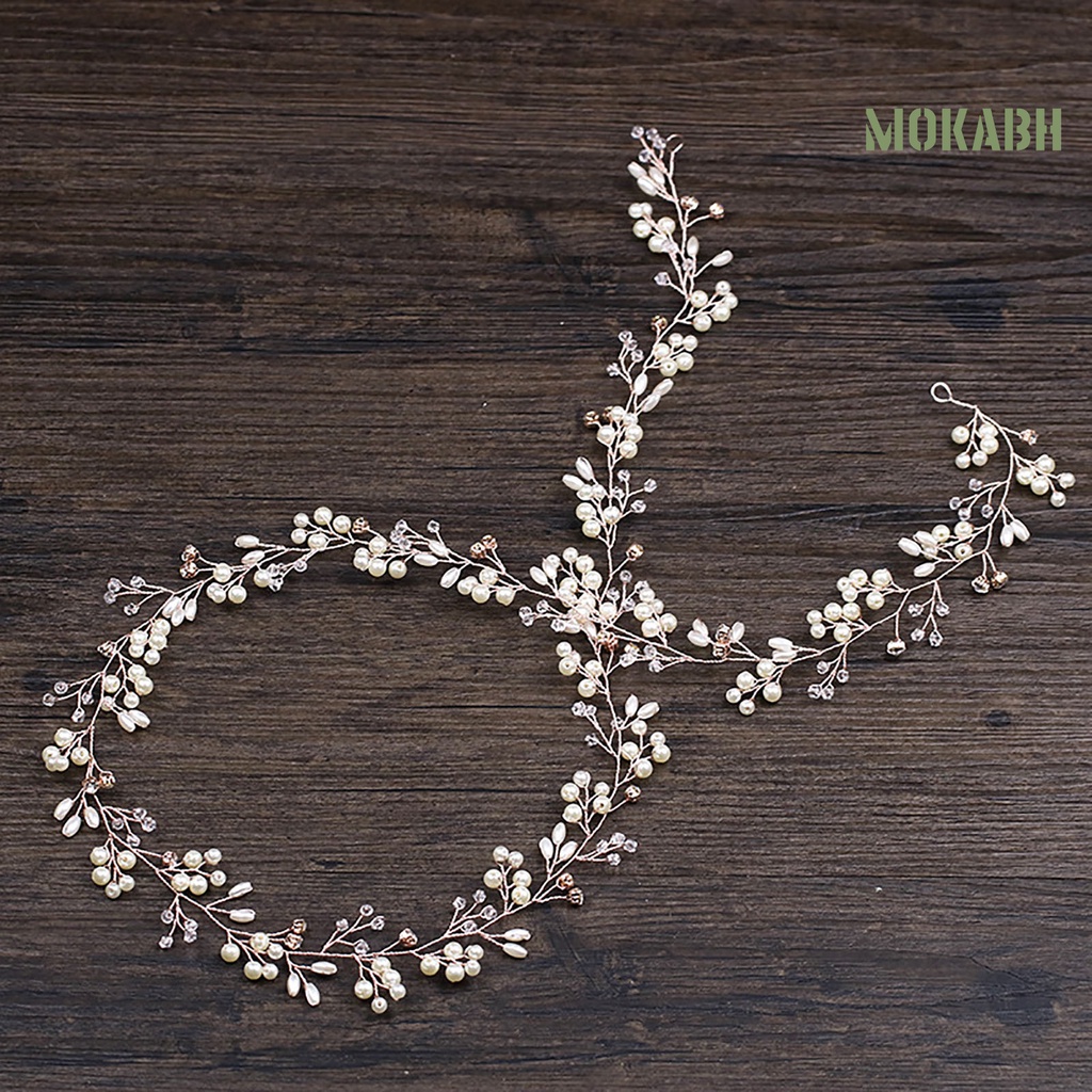 Tóc Giả Đính Ngọc Trai Lấp Lánh Đa Năng Thanh Lịch Cho Cô Dâu