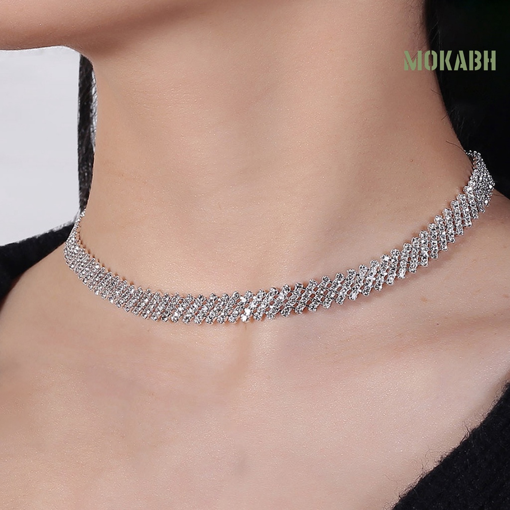 1 Set Vòng cổ Hợp Kim Đính Đá Sang Trọng Thời Trang Cho Nữ