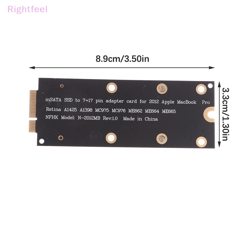 Card Chuyển Đổi mSATA SSD Sang SATA 7 + 17 Pin 2012 Cho Pro MC976 A1425 A1398 Mới