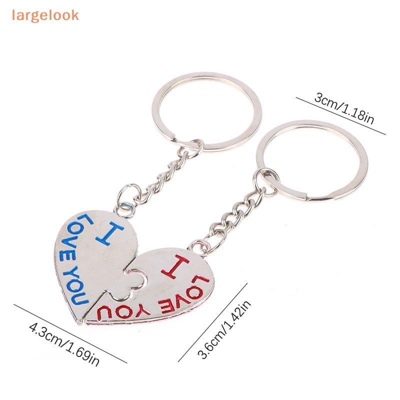 1 Cặp Móc Khóa Hợp Kim Kẽm Mạ Bạc Hình Trái Tim Sáng Tạo Thời Trang
