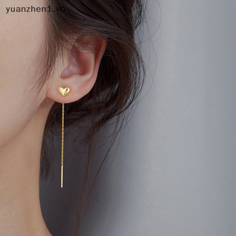 1 Đôi Bông Tai Dáng Dài Hình Ngôi Sao / Trái Tim Thời Trang Cho Nữ