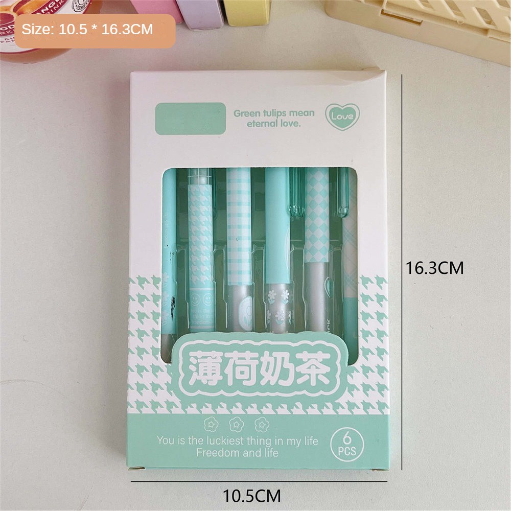 6 Cái/bộ Bấm Đen Bút Bi Dễ Thương Và Giá Trị Cao Viết Nhanh Khô 0.5Mm Bút Chì Bi Văn Phòng Học Sinh Đồ Dùng Văn Phòng Phẩm.