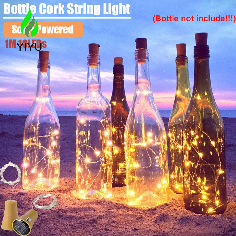 Dây Đèn LED 1m Sử Dụng Năng Lượng Mặt Trời Hình Nút Bần Dùng Trang Trí Chai Rượu DIY