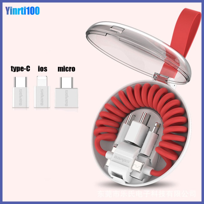 Dây Cáp Sạc Truyền Dữ Liệu Usb 3 Trong 1 Nhỏ Gọn Tiện Dụng