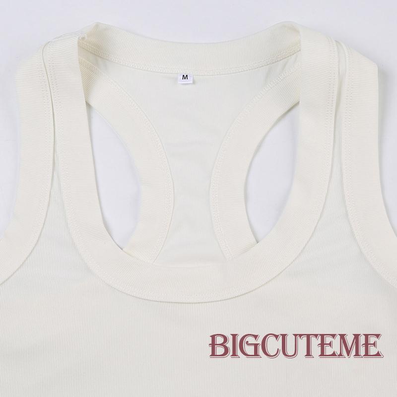 [] - Áo Tank Top Không Tay Cổ Chữ U Màu Trơn Vạt Lệch Thời Trang Mùa Hè Dành Cho Nữ