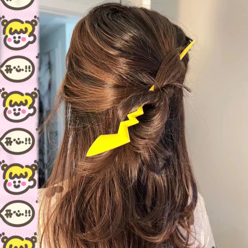 Kẹp Tóc Màu Vàng Bằng Acrylic Thời Trang Cho Nữ