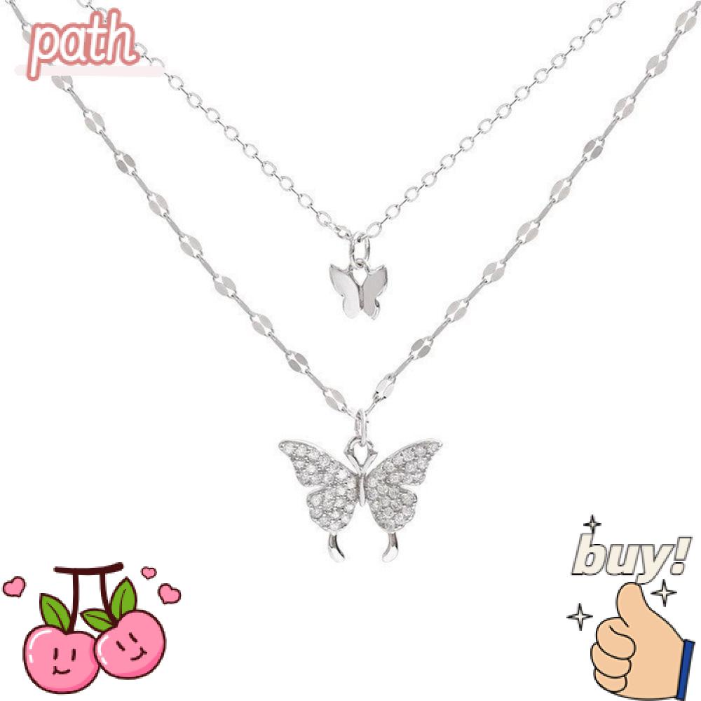 Vòng cổ Hai Lớp Hình Bướm Lấp Lánh Sang Trọng Cho Nữ