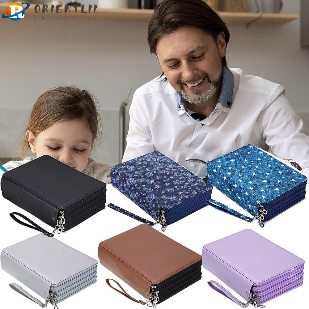 Túi Đựng Bút Nhiều Màu Sắc 200 Ngăn Có Khóa Kéo Tiện Dụng