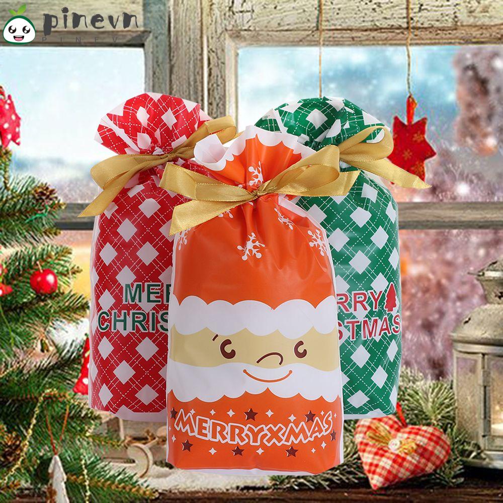 Set 10 Túi Đựng Kẹo Họa Tiết Giáng Sinh Năm Mới