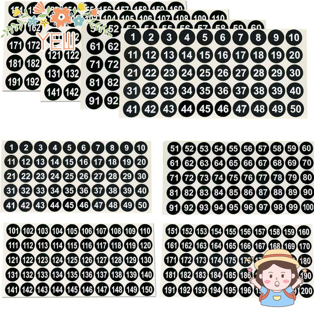 Set 12 Tờ Sticker Đánh Số 12 Tờ Tiện Dụng