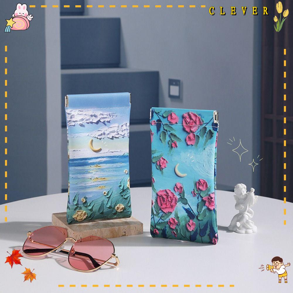 Túi Đựng Mắt Kính Tự Động Đóng In Họa Tiết Hoa Chống Mài Mòn Cho Unisex